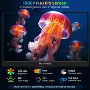 BIGASUO 15.6'' 1080P FHD Travel Mini Screen, Ultra-Slim HDMI HDR IPS Gaming Monitor for Laptop, PC, Xbox, PS4/5
