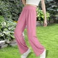 thumbnail image 5 of JTSRKL Teen Girls Wide Leg Sweatpants Cute Kids Casual Smoked High Elastic Waist Baggy Pants with Pockets Pink 13-14 Years, 5 of 9