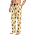 thumbnail image 5 of GZHJMY Sunflower & Daisy Men's Pajama Pants, Soft and Comfortable Lounge Sleep Bottoms with Pockets, Men's Sleepwear with Custom Print, Medium, 5 of 7