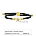 thumbnail image 4 of L.YY Black rope - woven bracelet with diamond - inlaid letter "P" charm, adjustable bracelet, 4 of 6