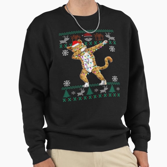 Cat Funny Christmas Sweater Unisex Sweatshirt Funny Retro Vintage Holiday Graphic G5239, Up to Size 5XL