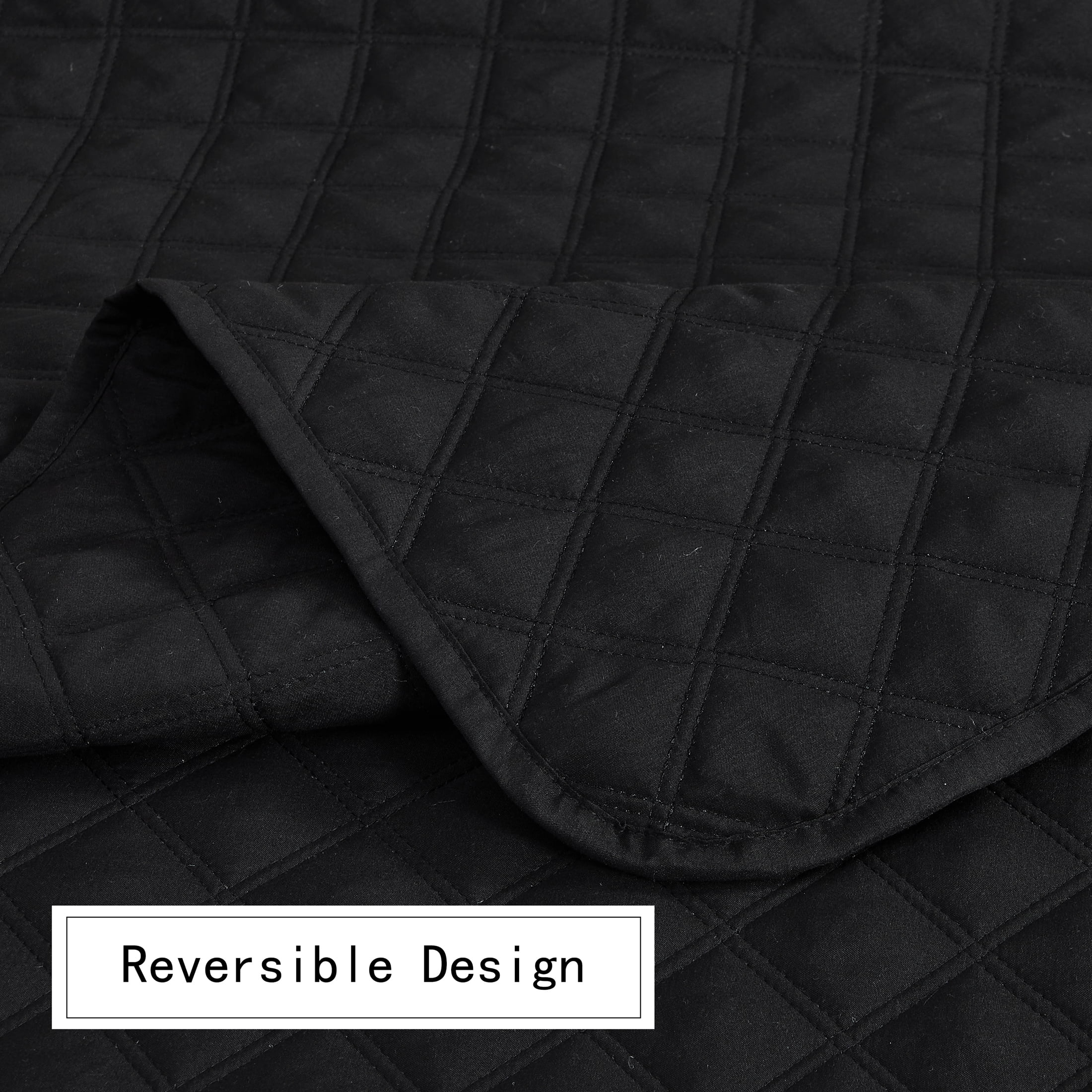 Mainstays All in One Lightweight Quilt Set and Sheet Set -7 Piece, Full, Black