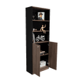 thumbnail image 2 of Librero Home Wengue con Cinco Entrepaños y Dos Puertas Abatibles Virtual Muebles, 2 of 8