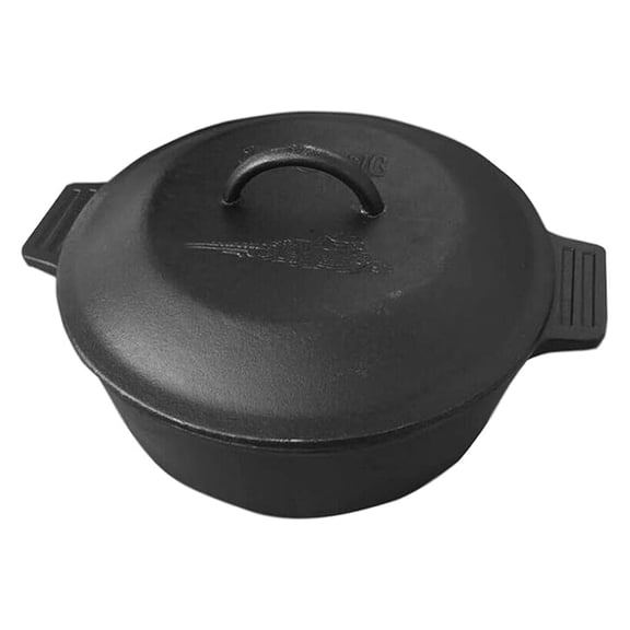 Pre-Seasoned Cast Iron Covered Pot Kitchen Style Dutch Oven w/Domed Basting Lid, 4-qt Perfect to Slow Simmer Stews Chili Soups and Risotto