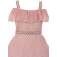 thumbnail image 3 of Big Girls' Lace Rhinestones Strap Junior Bridesmaid Dressy Flower Girl Dress Pink 8 (C17B10), 3 of 4