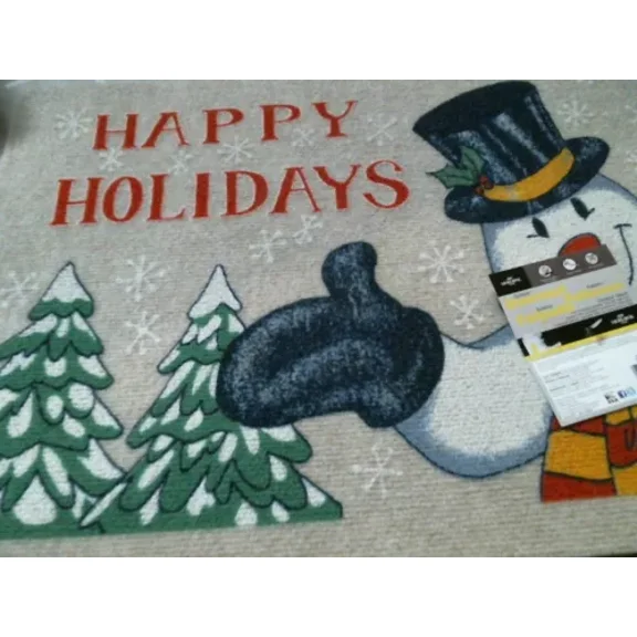 Mohawk Outdoor Doormat "Happy Holidays Snowman 18" X 24", Free Shipping