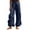Navy, variant on Womens Cotton Pants Petite Straight Culottes - Button Fly Work Navy M