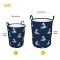 thumbnail image 5 of PAYOHTO Foldable Laundry Room Hamper Bucket Waterproof Bathroom Basket for College Student Living Room Storage Pillows Blankets Shark Summer Print, 5 of 8