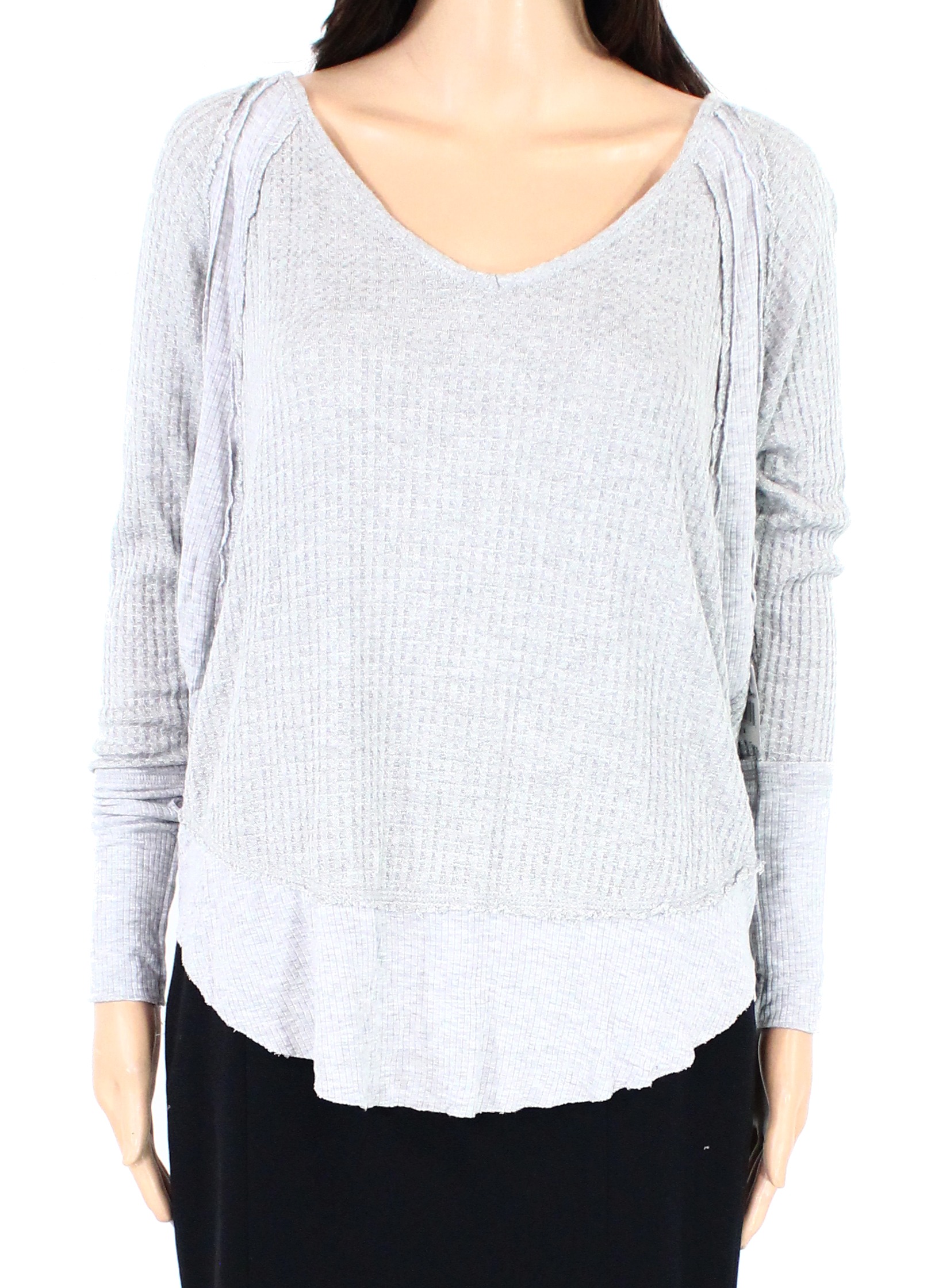 Blu Pepper Womens Top Small Ribbed Waffle Knit CurvedHem S Walmart