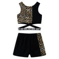 thumbnail image 4 of iEFiEL Kids Girls 2PCS Ballet Dance Outfit Tank Top with Letters Printed Bottoms Athletic Set for Gym Workout, 4 of 7