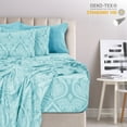 thumbnail image 4 of Lux Decor Collection Microfiber California King Bed Sheets Set, 6 Piece Bedding Set - Blue, 4 of 7
