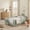Rabbit Ear Green, variant on Aisword Twin Size Kids Bed, Rabbit Ear Headboard, Upholstered Daybed with Slat Support & Side Pockets, Space-Saving Wooden Corner Sofa Bed, Beige