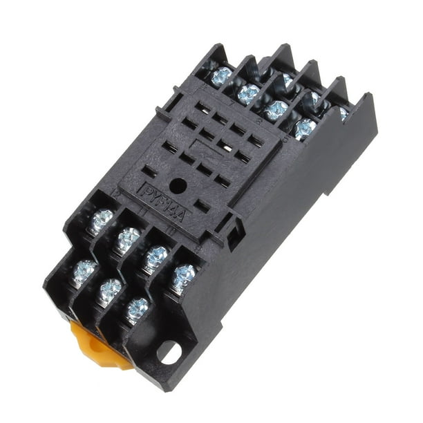 PYF14A 14Pin 35mm DIN Rail Mounted Power Relay Socket Base Holder for