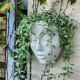 thumbnail image 4 of PureCasa Resin Human Face Wall Planters for Outdoor Garden Patio, Wall Mounted Garden Planter Creative Home & Wall Decor Plant Pots, Modern Style, Funny Design, 7.9"x6.5", 1 Pack, White, 4 of 7