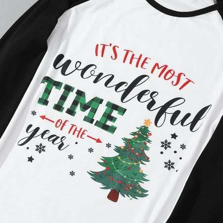 

Cathalem Matching Pajamas for Family Christmas And Dog Christmas Letter Plaid Print Long Sleeve Christmas Pajamas Family Package Suit A 7-8 Years