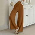 thumbnail image 2 of YDLCAFD Women Spring And Autumn Solid Color Corduroy Double Button Semi Elastic Waist Straight Casual Pants, 2 of 9
