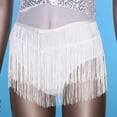 thumbnail image 6 of Aislor Women's Glitter Fringe Sequins Tassel Latin Jazz Dance Leotard Bodysuit Lyrical Dance Dress White L, 6 of 7