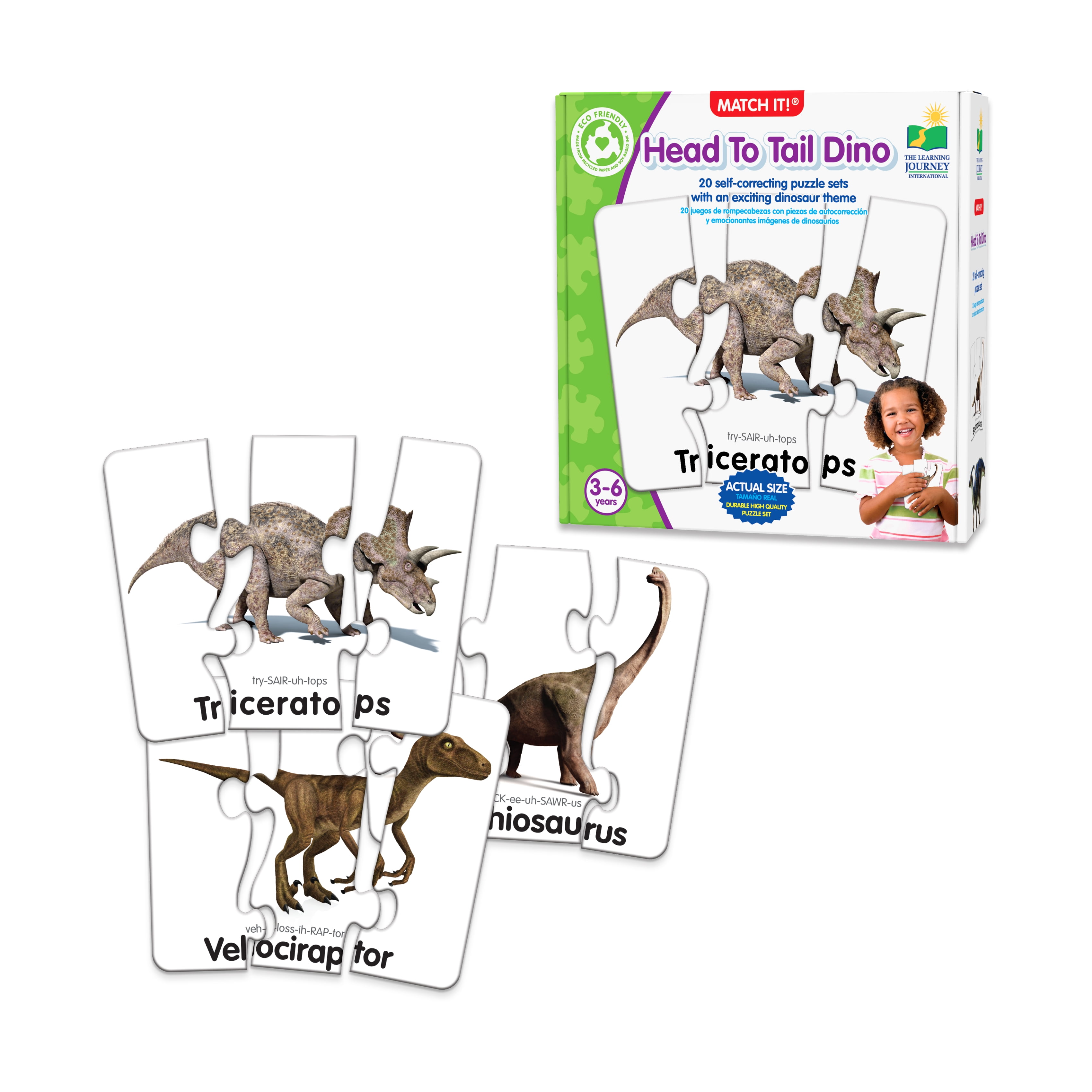 The Learning Journey Match It! - Head to Tail Dino