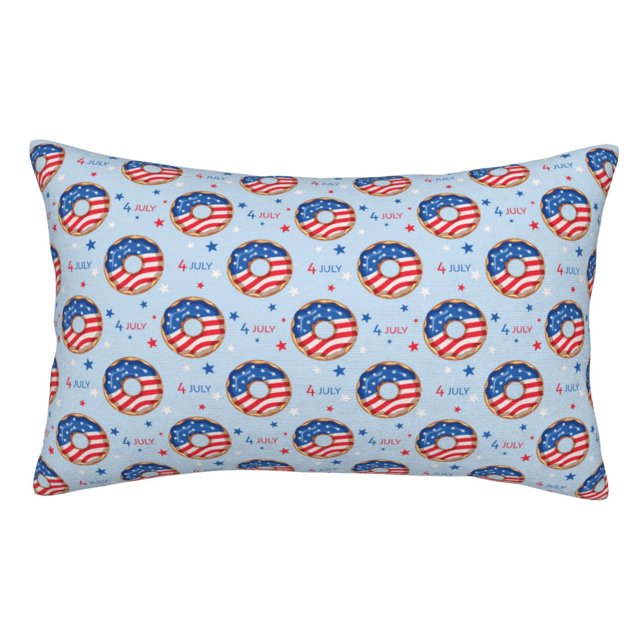 Balery Donut with the USA Fag Funda de Cojín Estampada, Regalos para Mujeres, Regalos de Amor para Ella, Regalos para Novia o Esposa, Funda de Almohada-14"x20"