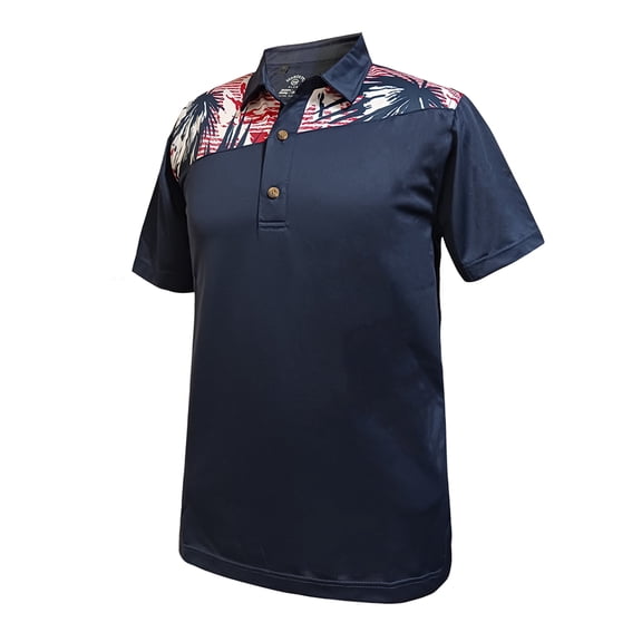 Monterey Club Men's Bahamas Fairway Print Block Golf Polo Shirt #1697