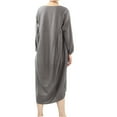 thumbnail image 5 of Women's Cotton Linen Dresses Irregular Hem Shirt Dress with Pockets Gray M, 5 of 5