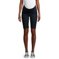 thumbnail image 2 of Oh! Mamma Maternity Women's Bermuda Shorts with Underbelly Panel and Release Hem (Women's & Women's Plus), 2 of 6