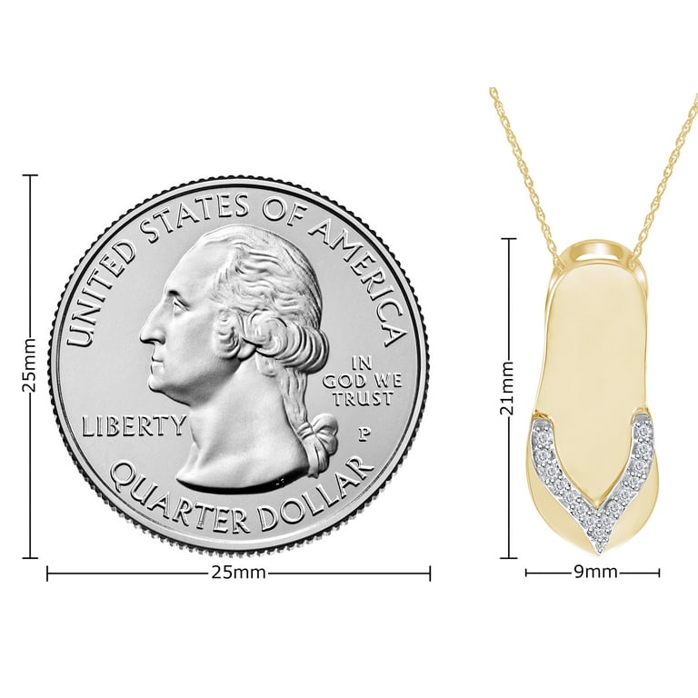 White gold shop flip flop necklace