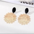 thumbnail image 4 of Clip on 2 1/2" black, silver or gold cutout dangle flower earrings, 4 of 4