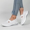 thumbnail image 2 of GPOECD Womens Loafers On Walking Shoes Foam Sole Hands Free Arch Support Orthopaedic Trainers Lightweight Breathable Casual Shoes for Women White,38, 2 of 4