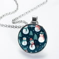 thumbnail image 2 of Snowman Glass Design Circular Pendant Necklace for Women - Elegant Statement Jewelry Piece for Every Occasion, 2 of 5