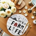 thumbnail image 2 of Farmhouse Life Round Placemats Set of 4 for Dinning Tables,Heat-proof Braided Table Mats 15 Inch,Barn Animals Grey Vintage Wooden Washable Place Mat for Kitchen Restaurant Party Decor Table Setting, 2 of 9