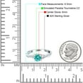 thumbnail image 4 of Art Deco Round Ring Paraiba Tourmaline CZ 925 Sterling Silver Size 8, 4 of 6