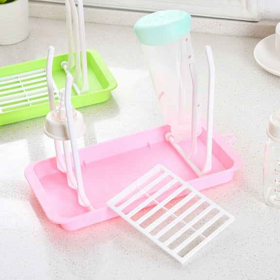 Mobestech Newborn Bottles for Breastfed Babies Baby Bottle Drying Rack Pink 1Set for Home Care