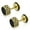 Gold, variant on Stainless Steel Two-Tone Illusion Ancient Greek Key Round Circle Faux Fake Cheater Ear Plugs Gauge, Pair
