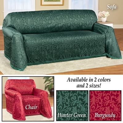 Alexandria Scroll Furniture Sofa Hunter Green Throw Cover ...