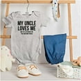 thumbnail image 3 of Uncle Loves Me Bought This One Piece Romper Boys or Girls Infant Baby Brisco Brands 12M, 3 of 7