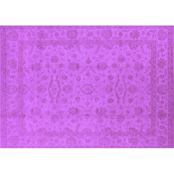 Ahgly Company Indoor Rectangle Oriental Purple Traditional Area Rugs, 8' x 10'
