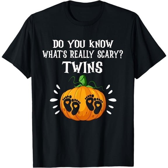 Pregnant Halloween Twins Costumes For Pregnant Twins T-Shirt , Vintage T-Shirt