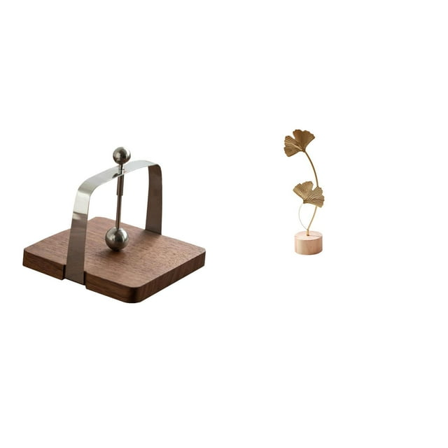 Servilletero De Café, Dispensador De Pañuelos, Organizador Con Base De Madera, Escultura De Hoja, Estatua De Metal, Figurita Artesanal, Adorno Creativo Nórdico Abstracto Para Cocina,