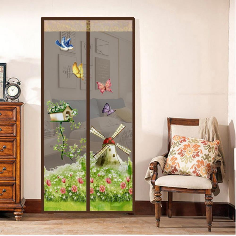 35*83 Insect and Fly Screen Mesh Curtain with Powerful Magnets and Full Frame Magic Tape Bug Protection and Keep Fresh Air Fits Door Up to 90 x 210cm Magnetic Screen Door