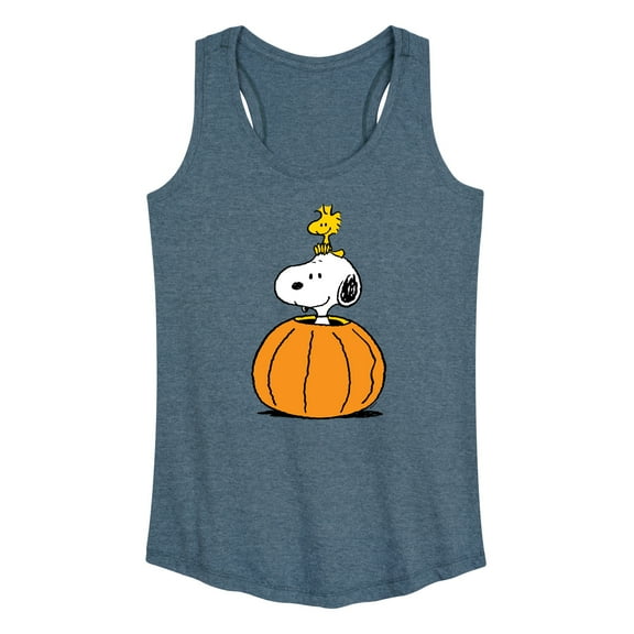 Peanuts - Snoopy Woodstock Pumpkin - Women's Racerback Tank Top