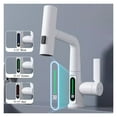 thumbnail image 3 of Waterfall Pull Out Kitchen Faucet, White Intelligent Digital Display Cold Hot Mixer Taps, Rotatable Sink Lifting Basin Faucet ,Easy to Install, 3 of 7