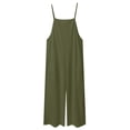 thumbnail image 5 of Zanarzt Toddler Girl Casual Jumpsuit Jumpsuits for Girls Casual Sleeveless Loose Spaghetti Strap Summer Rompers Long Pants with Pockets Dark Green,9-10 Years, 5 of 9