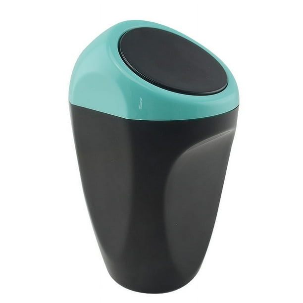 (Azul-Mini bote de basura) Mini bote de basura para automóvil Contenedor de basura de plástico Contenedor de almacenamiento de bote de basura de 16x8 CM para interior del automóvil/oficina/hogar