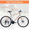 thumbnail image 6 of Segmart 24 Speed Mountain Bike,21 Inch Wheels 700C Hybrid Road Bike,Lightweight Aluminum Frame and Upgrade Dual Disc Brake MTB for Men & Women, City Commuter Bicycle, Silver, 6 of 8