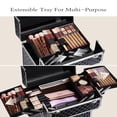 thumbnail image 3 of Carrito grande para cosméticos Makeup Train Case Mecucasi Rolling, 3 of 9