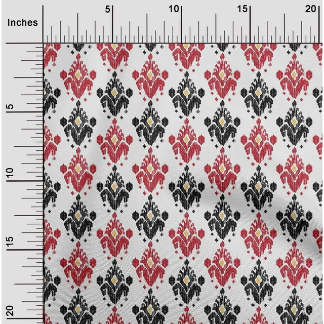 oneOone Cotton Cambric Fabric Ethnic Ikat Printed Craft Fabric BTY 56 Inch Wide