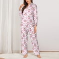 thumbnail image 2 of Fotbe Pug And Donut Pattern Long Sleeve Pajama Set for Women,Sleepwear Set,2-piece Loungewear Set,Soft PJs Comfy Nightwear with Pockets -XX-Large, 2 of 7
