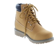 Nature Breeze Womens Terrain Leatherette Multi Color Padded Collar Hard Toe Boot - Wheat