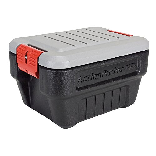 Rubbermaid ActionPacker Boîte de Rangement Verrouillable, 8 Gallons, Gris et Noir (1949040)